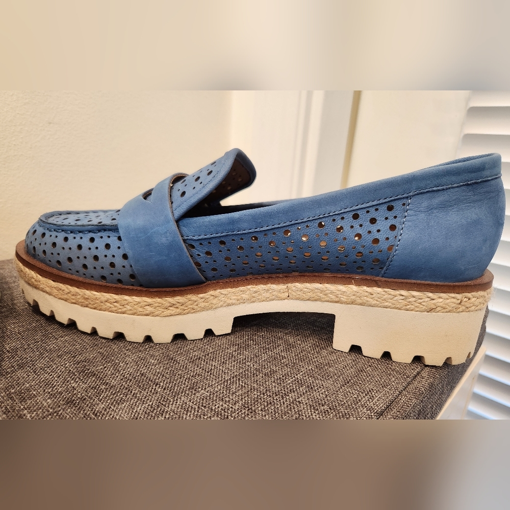 Nine West Blue Perforated Loafers - Picture 3 of 7